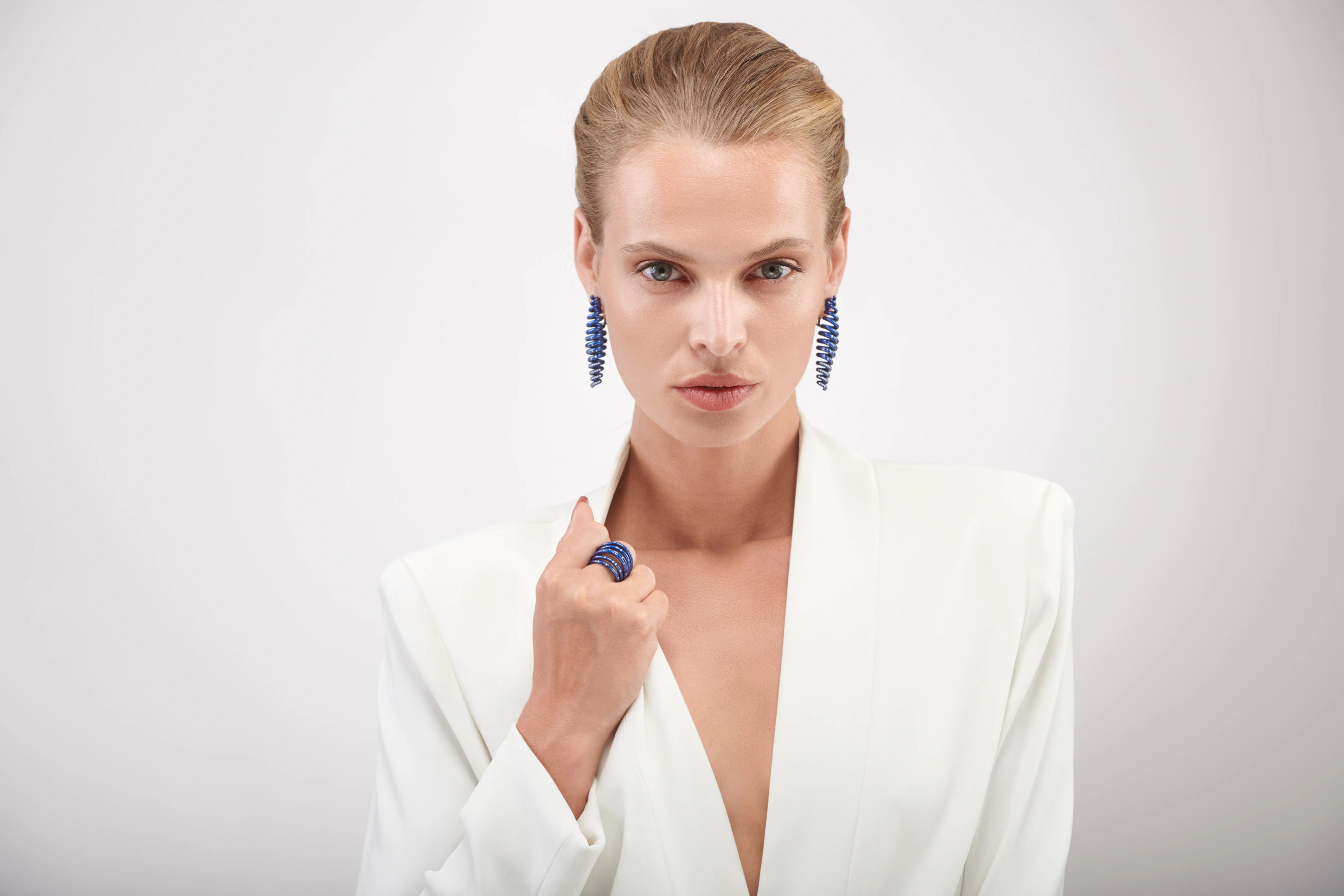 Shooting Star Blue Titanium Earrings 1