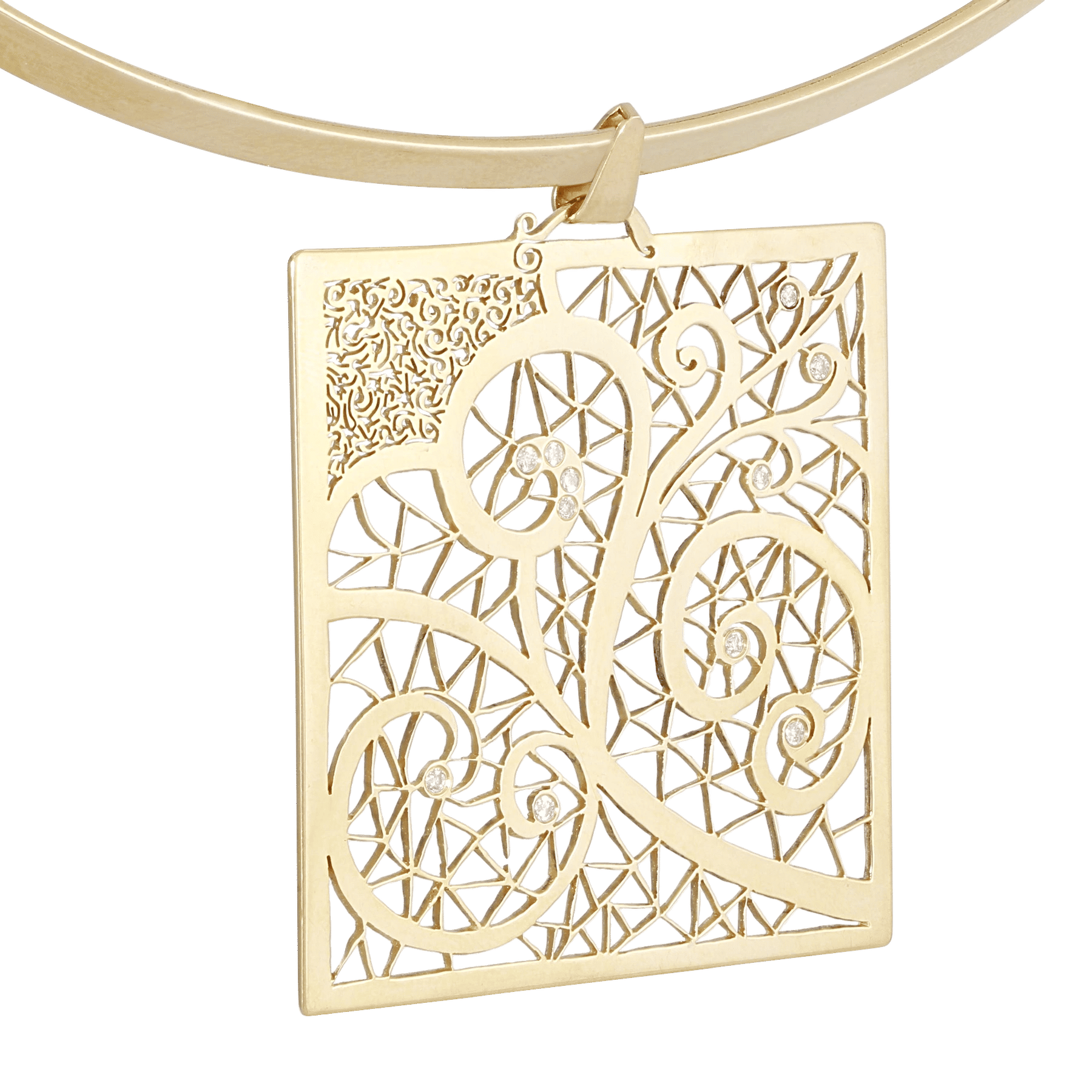 Side image of Diamond Volute Lace Pendant
