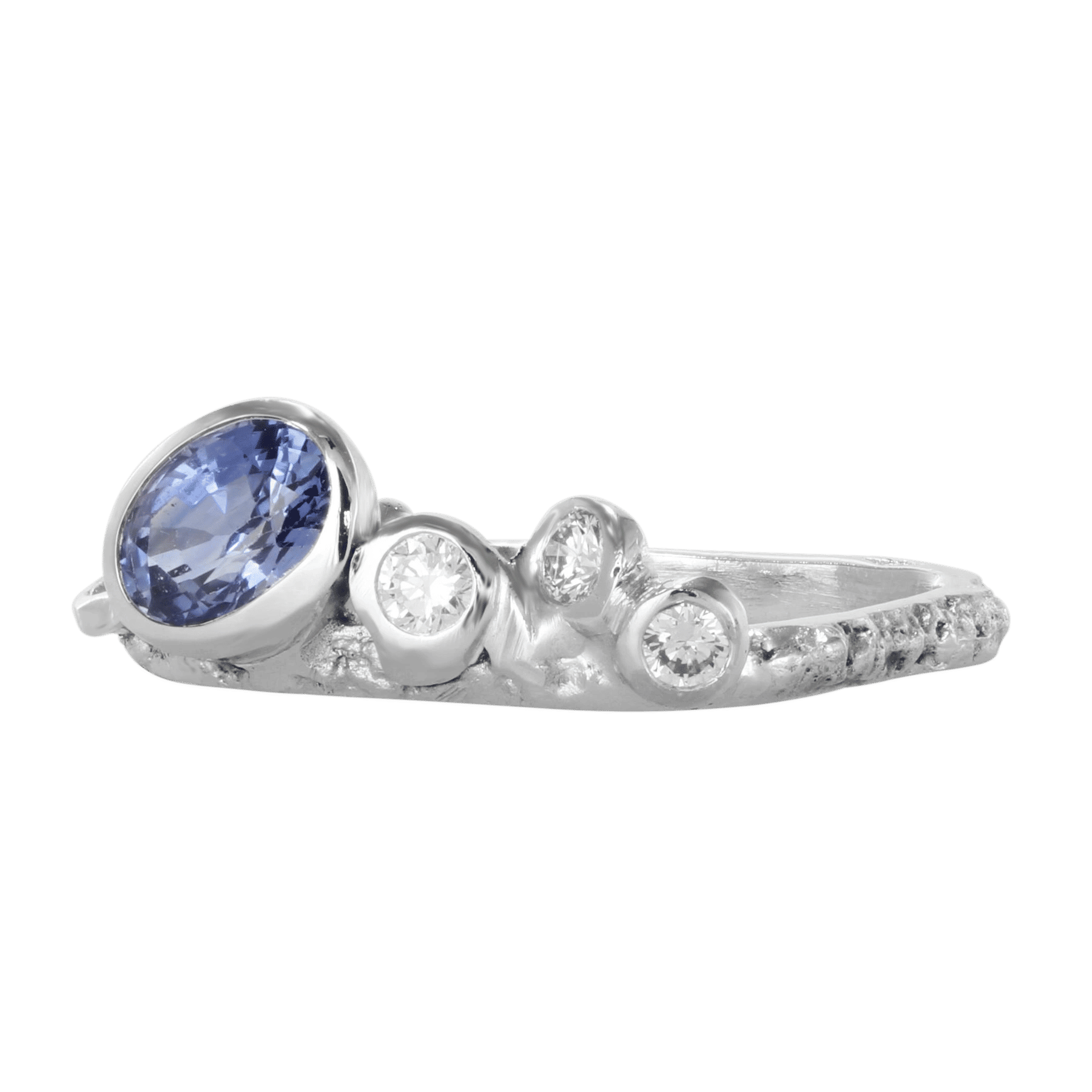 Side image of Eboulis Sapphire Diamond Ring I by Thierry Vendome