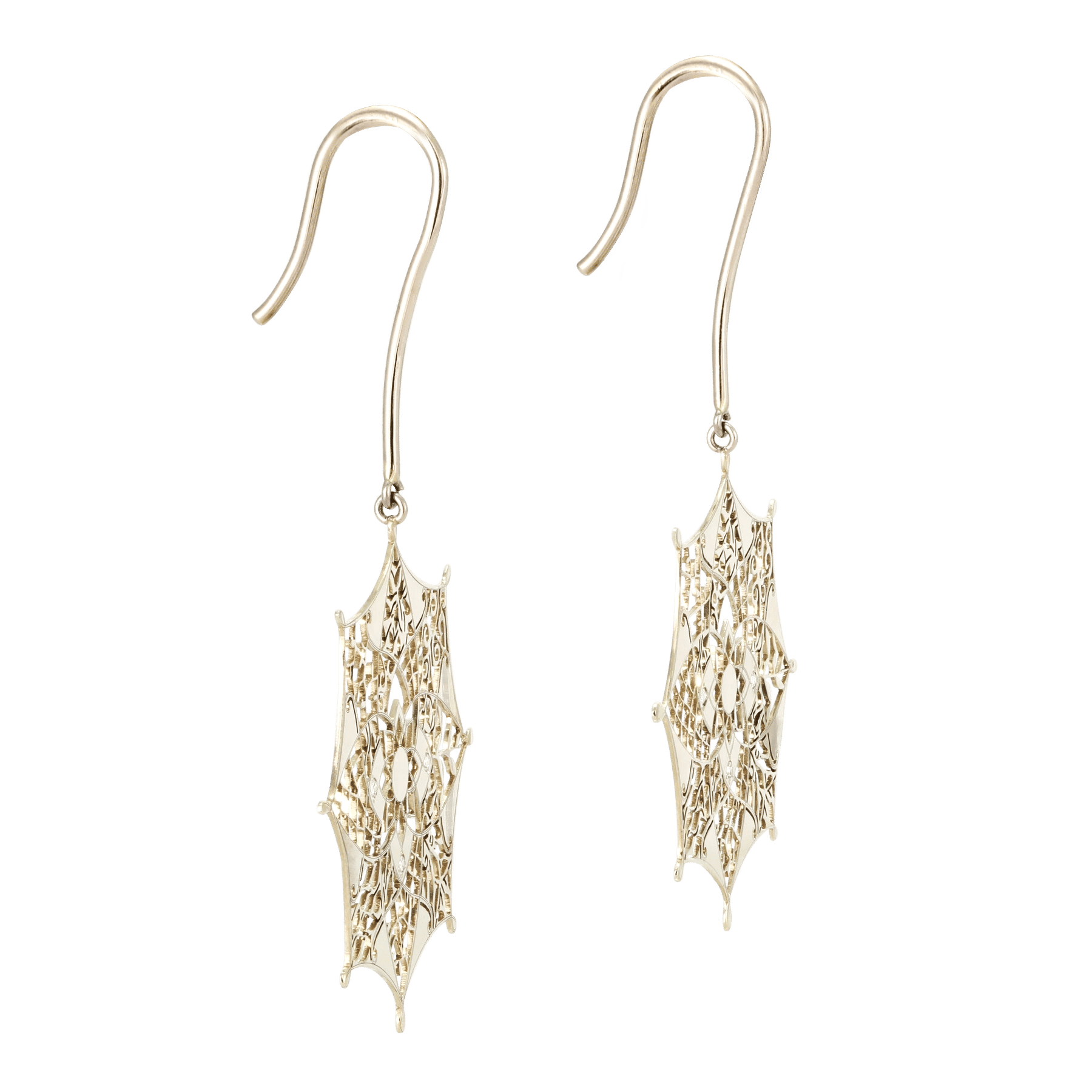 Side image of Eloise Gold Lace Earrings 2