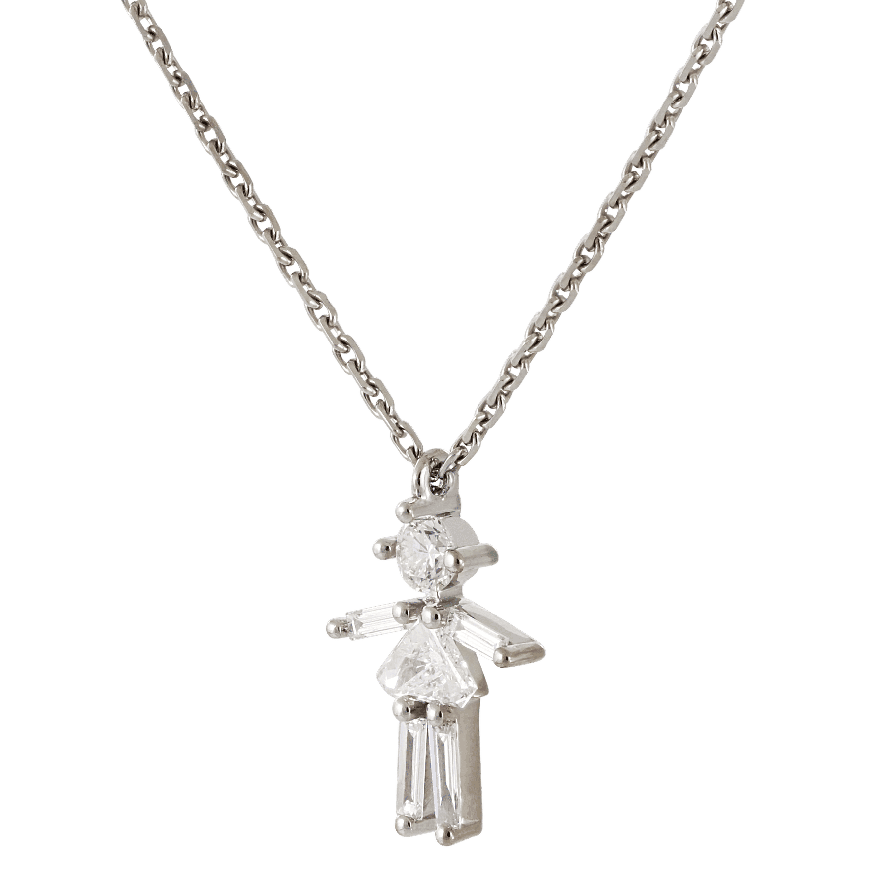 Side image of Girl Charm Diamond Pendant 4oNBztDFT