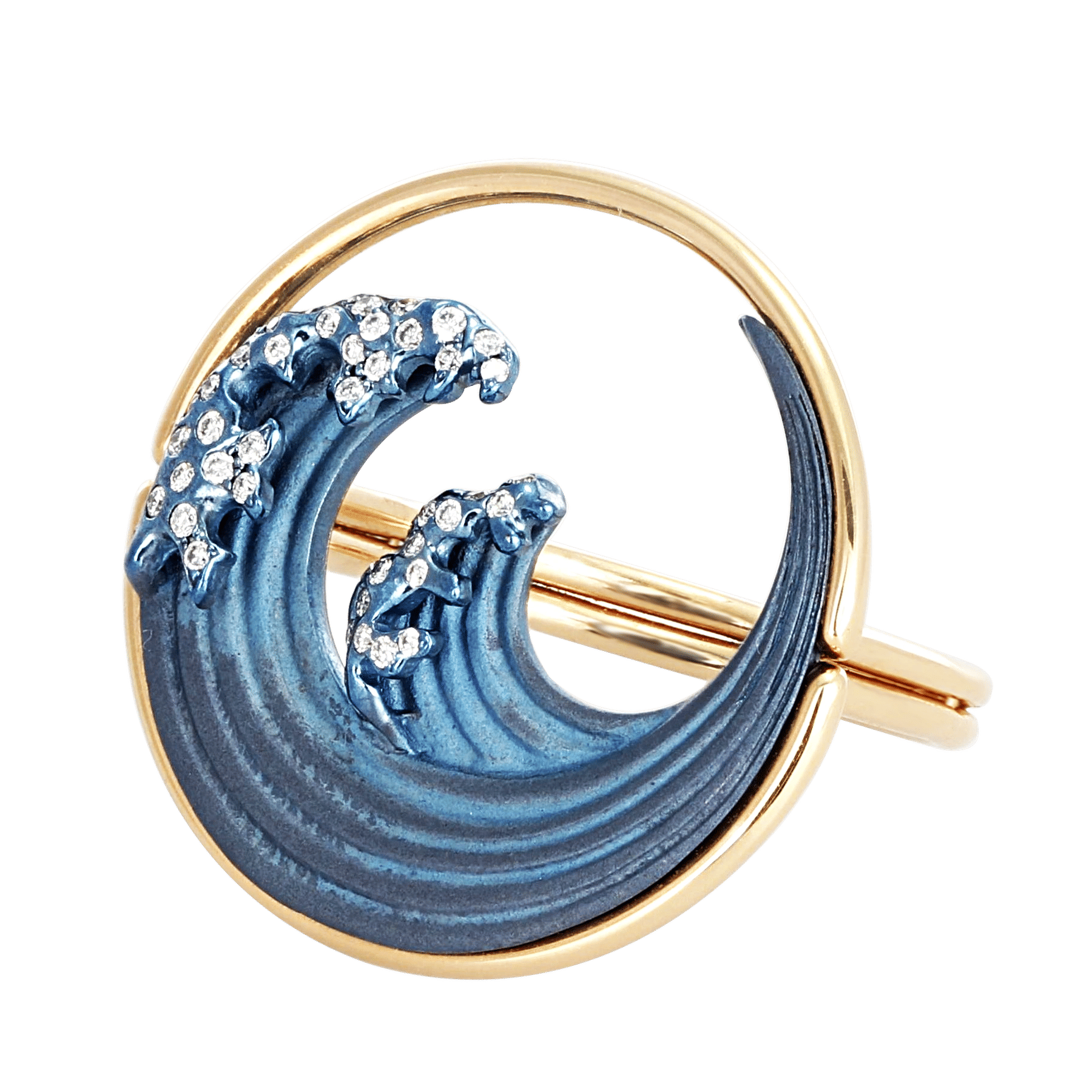 Side of Blue Titanium Hokusai Ring 1