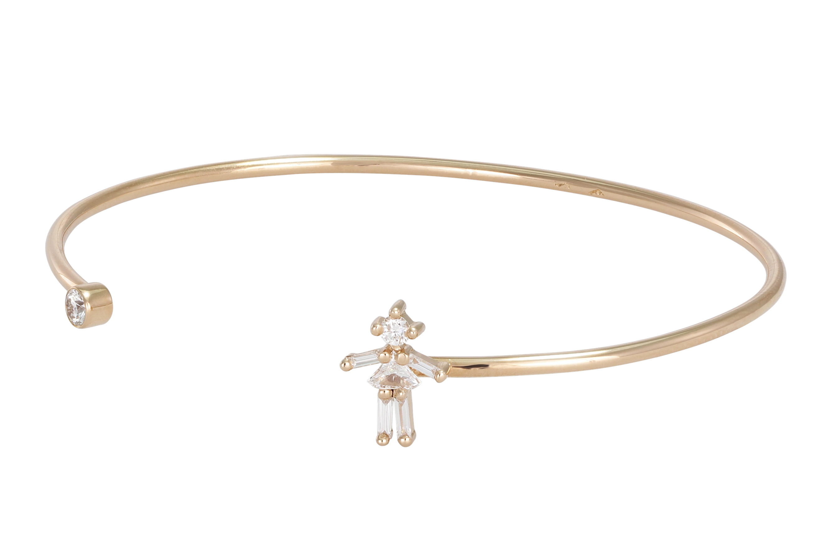 Side of Girl Charm Diamond Bracelet HaueU0Hw-