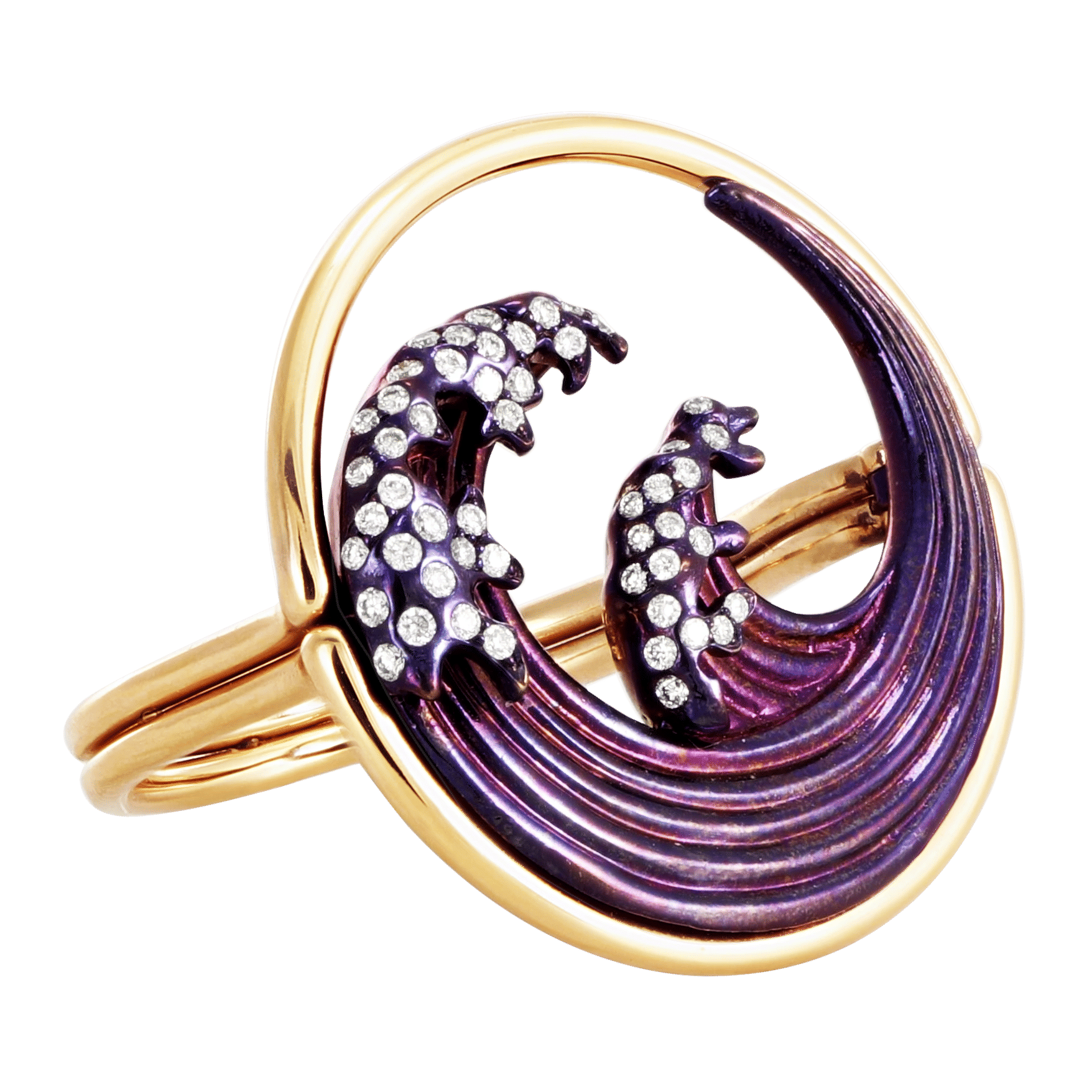 Side of Purple Titanium Hokusai Ring by Garaude