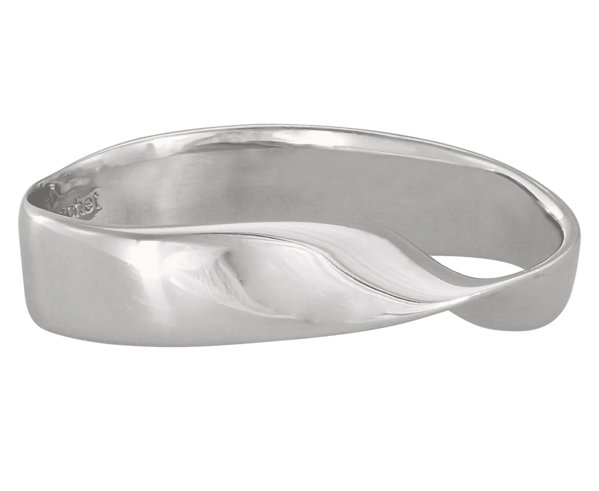 Side image of the White Gold Ribbon Ring designed by Michèle Baschet