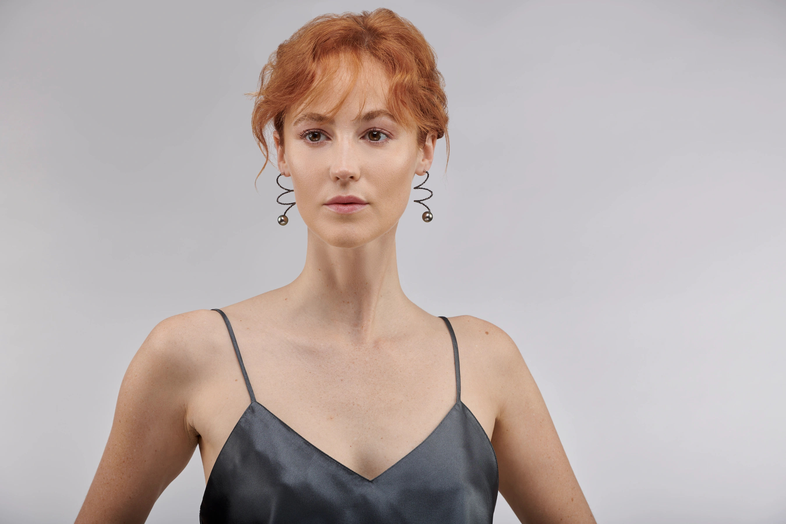 Tahitian Pearl Spiral Earrings by Patrice Fabre
