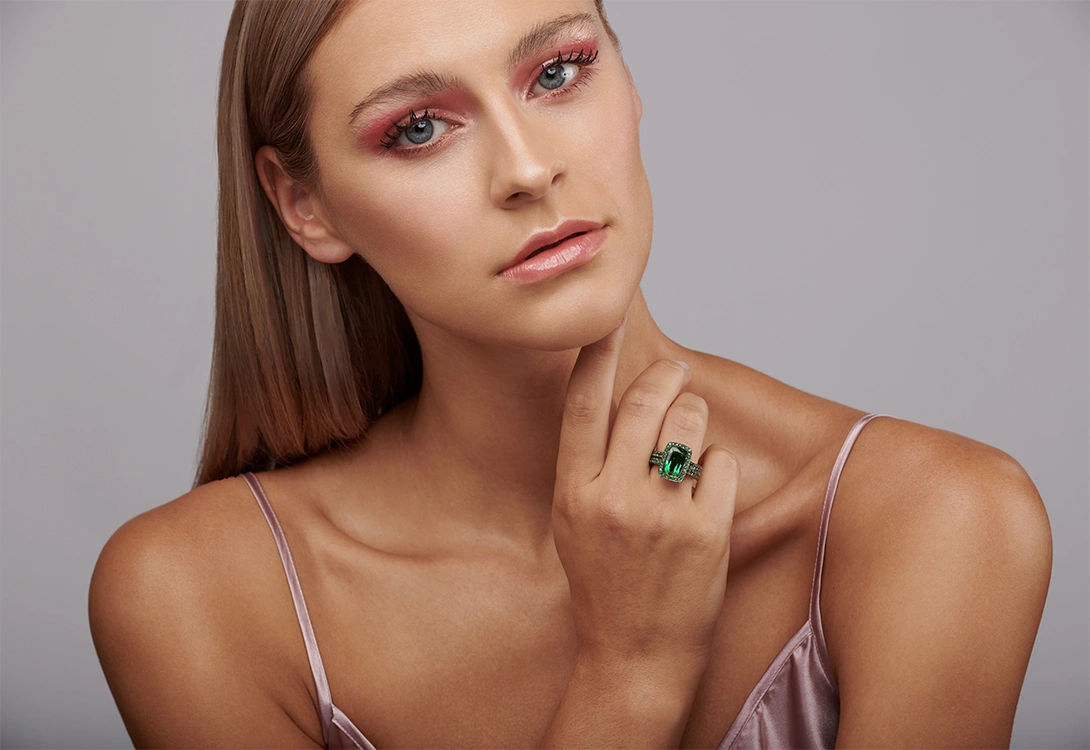 Tourmaline Tsavorite Heritage Ring