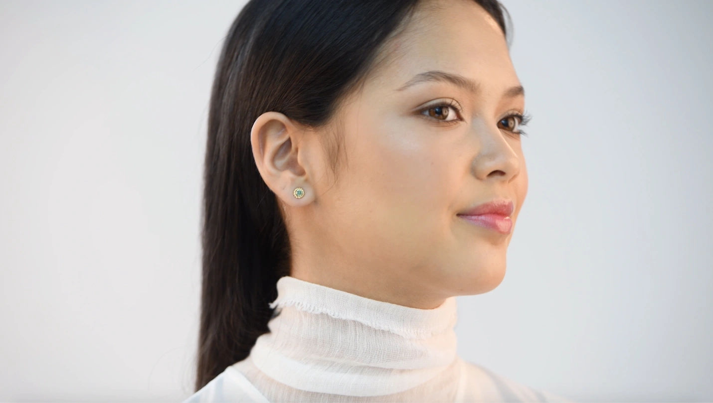 Paraiba Tourmaline Rani Studs by Daymard