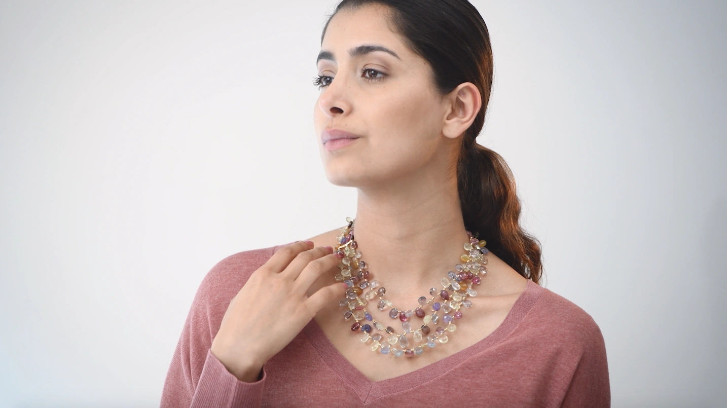 Folie en Tourmaline Necklace by Michèle Baschet