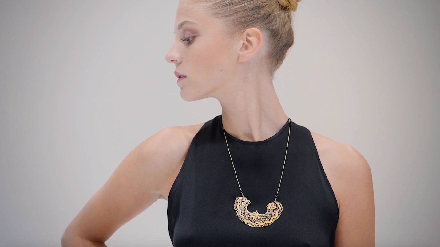 Lace Corset Necklace by Sara Bran