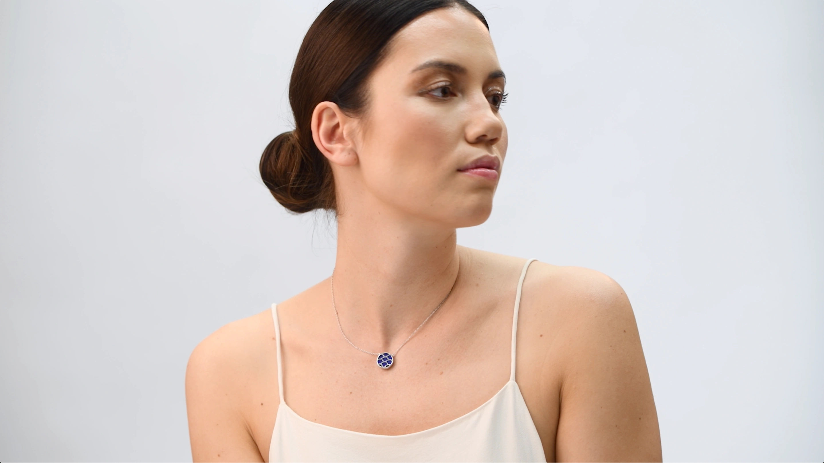 Lapis Lazuli & Diamond Reversible City Pendant by Leysen
