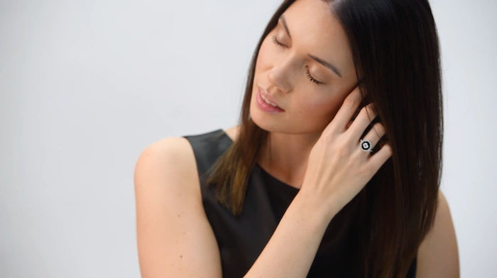 Manhattan Diamond & Onyx Ring by Leysen
