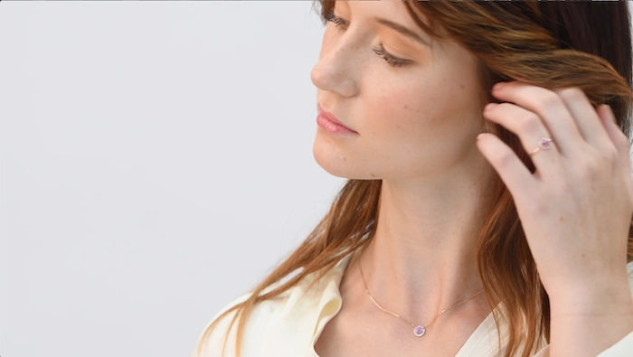 Sapphire and Diamond Halo Pendant by Leysen