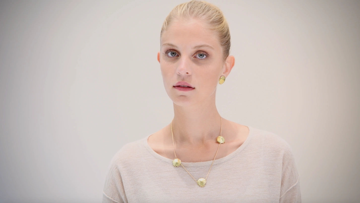 Triple Cap Skiring Necklace by Hélène Courtaigne Delalande