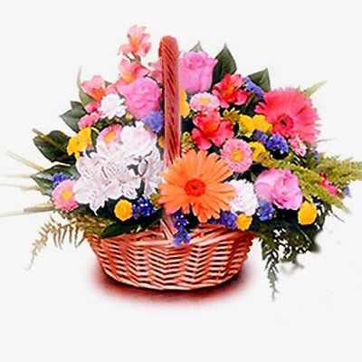 20 Mix Flowers Basket