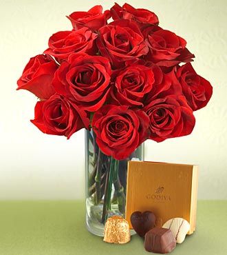 12 Roses in Vase Handmade Chocolate