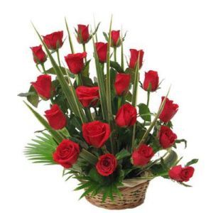 20 Red Roses Basket