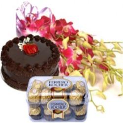 Orchids with Cake and Ferrero