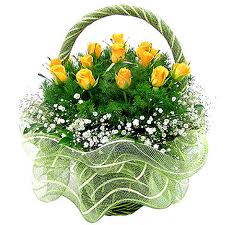 Yellow Roses Basket