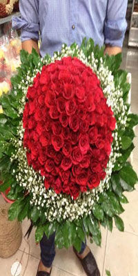 100 red rose big bunch