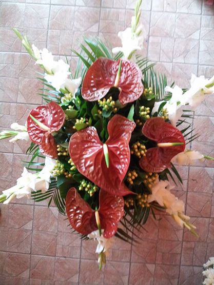 anthurium and glad bunch