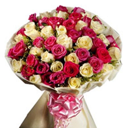 50 Mix Color Roses Bunch