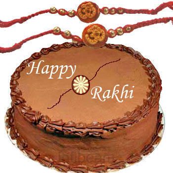 Rakhis with Half Kg Chocolate Cake C1660