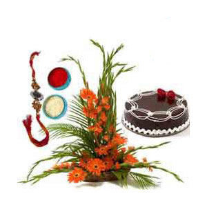 Rakhi Cake N Flowers C1129