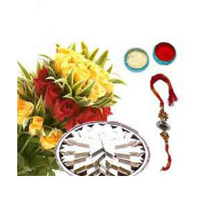 Rakhi Pack Roses N Sweets C1128