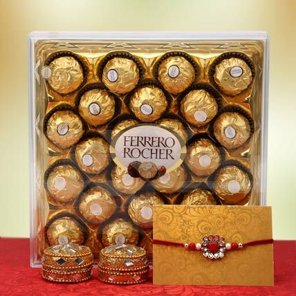 Rakhi with Swiss Chocolate Box