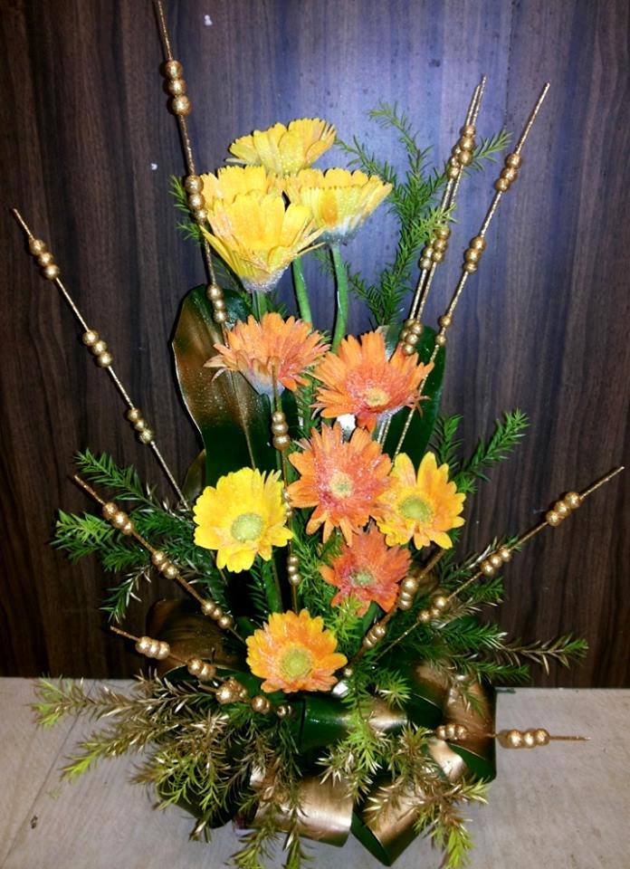 12 Orange and Yellow Gerbera Basket