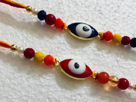 Red and Blue Rakhi Pair