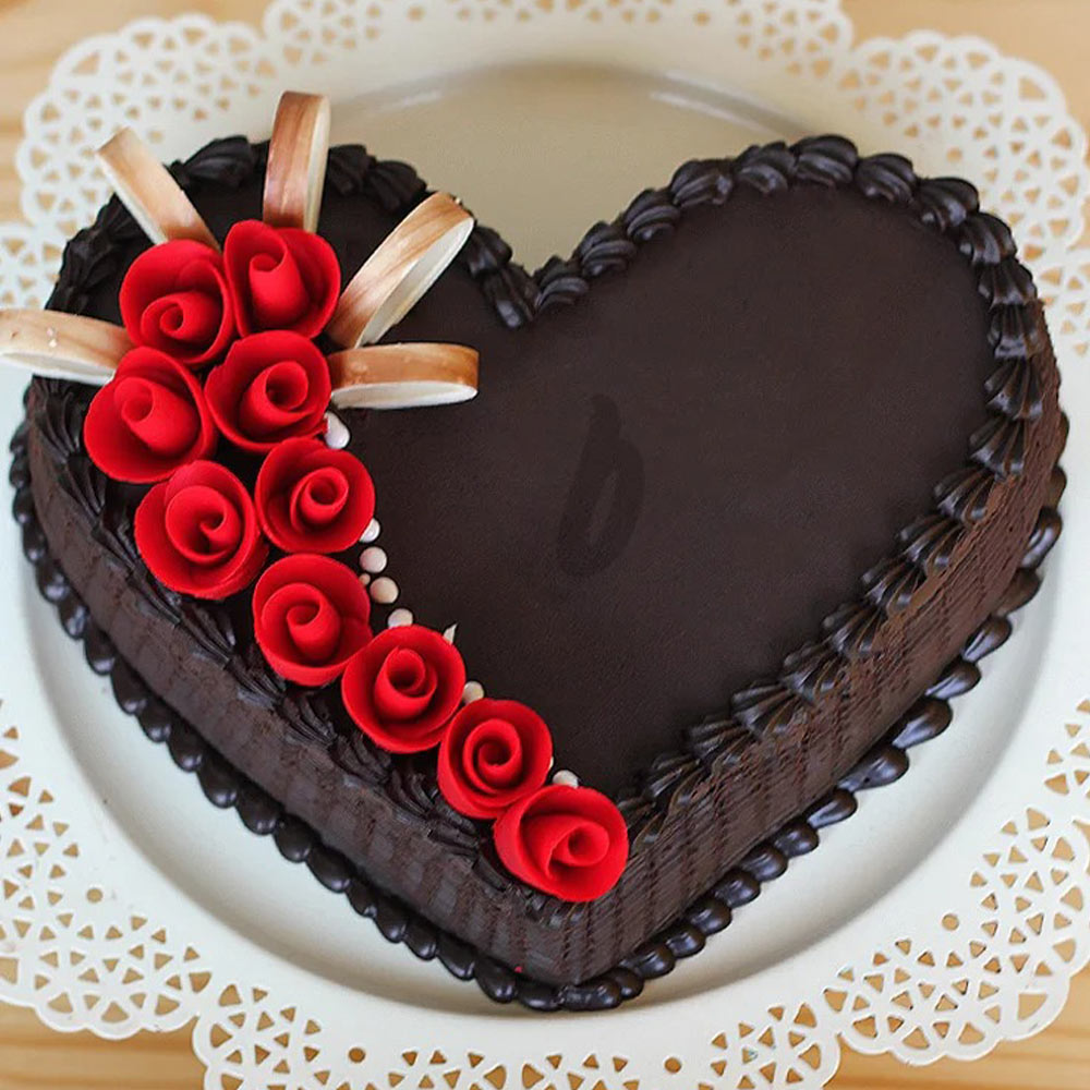 Heart Shaped Chocolate Truffle  Cake