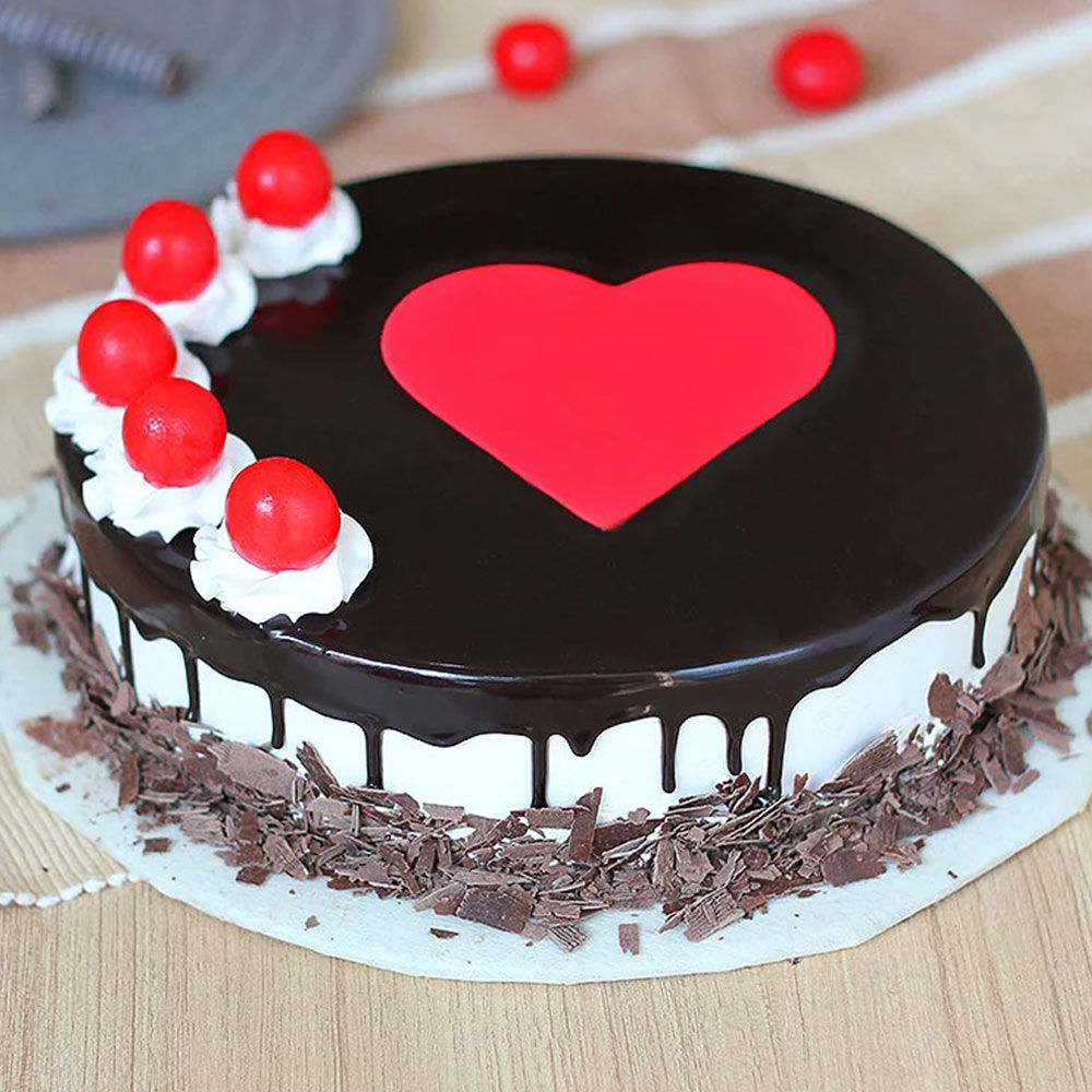 Black Forest Cherries N Heart Cake