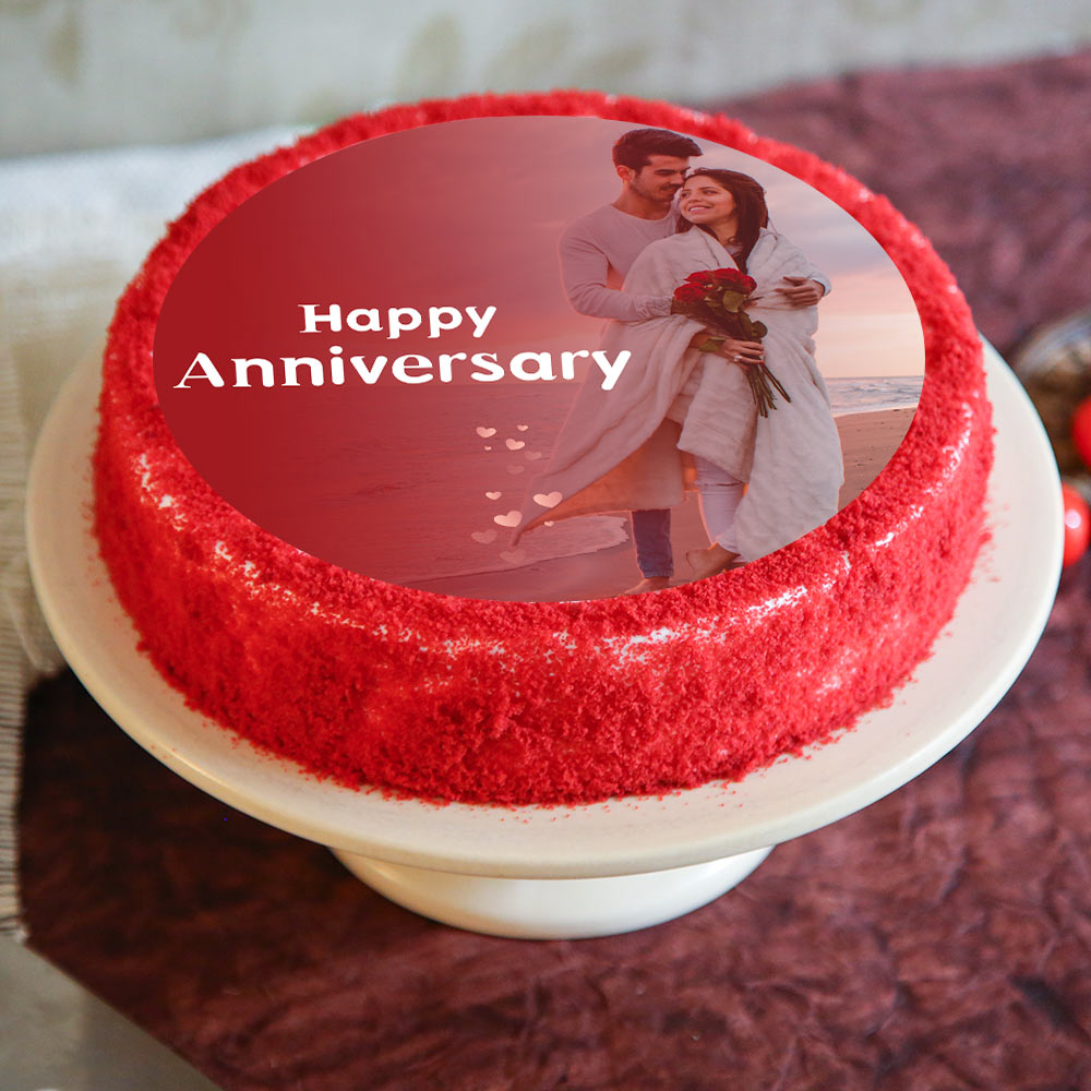 Order Red Velvet Photo Cake Online - Free Delivery in Delhi NCR