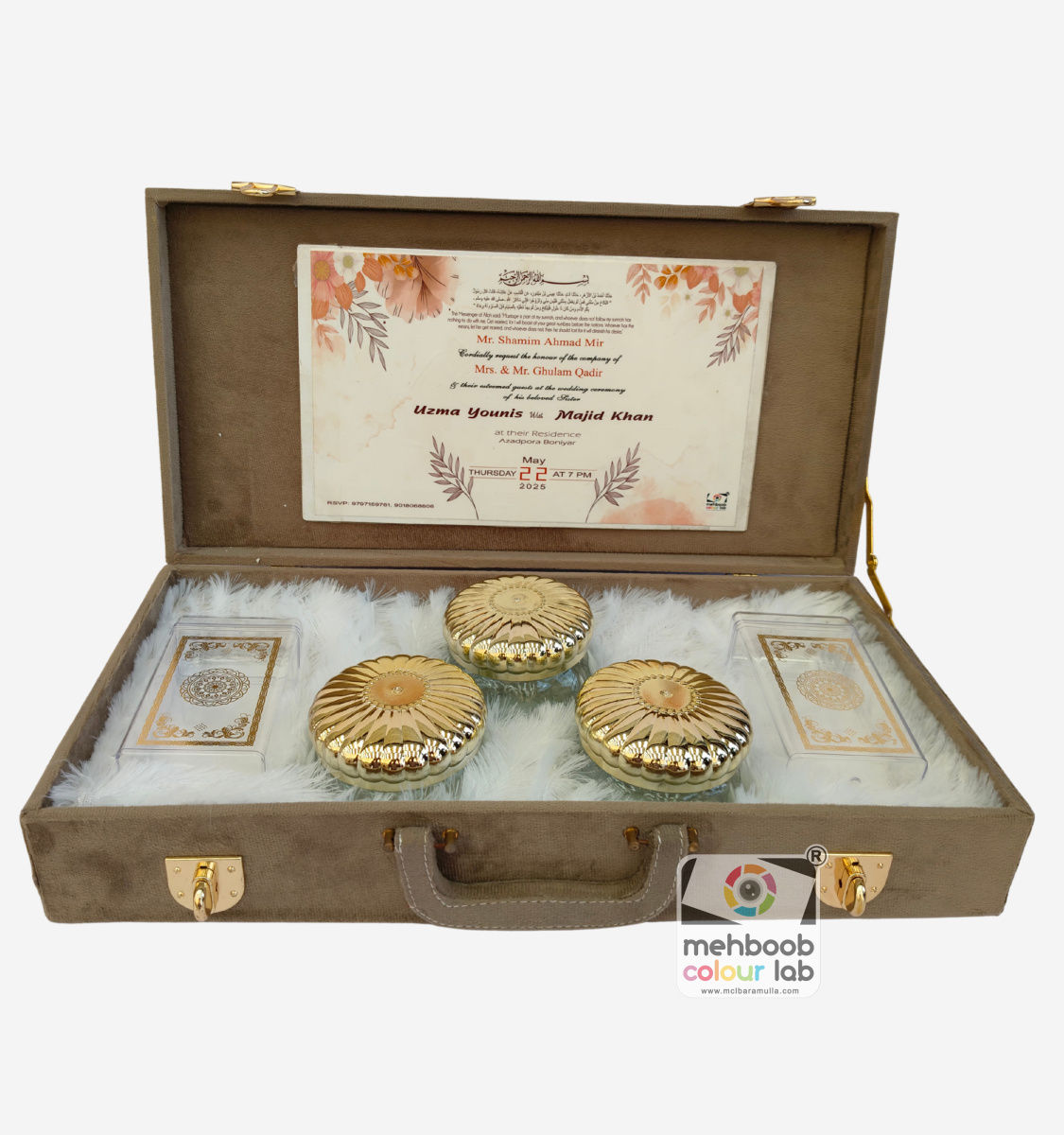 Velvet Beige Gold Floral