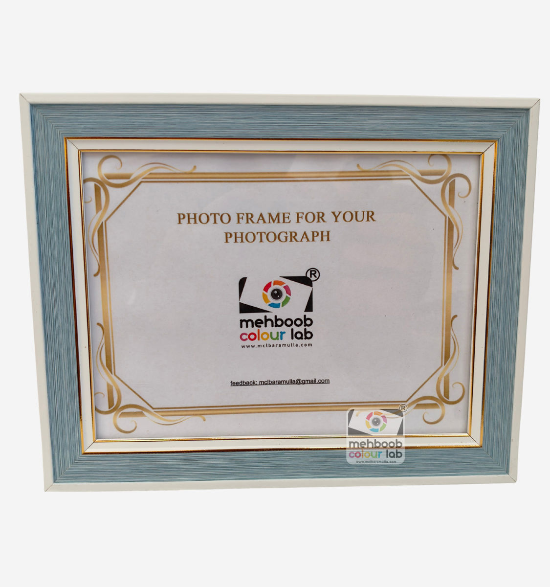 Pastel Blue Ornate with Gold Filigree