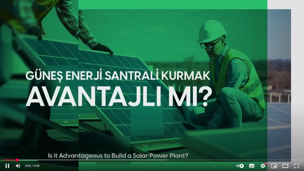 Volta Enerji YouTube kanalından ekran görüntüsü; “Güneş enerji santrali kurmak avantajlı mı?” sorusunun yanıtlandığı video görünüyor.