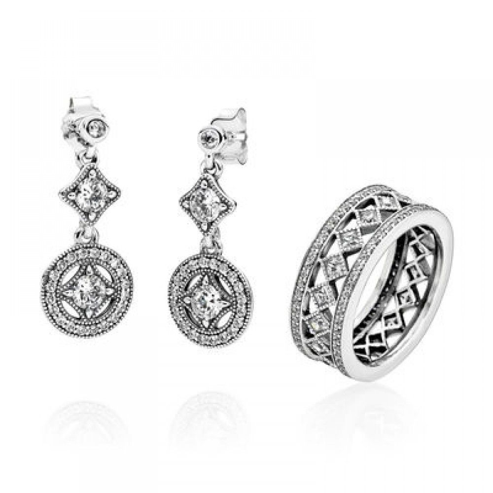 Pandora Vintage Allure Drop Earrings 290722CZ Free Delivery On Any ...