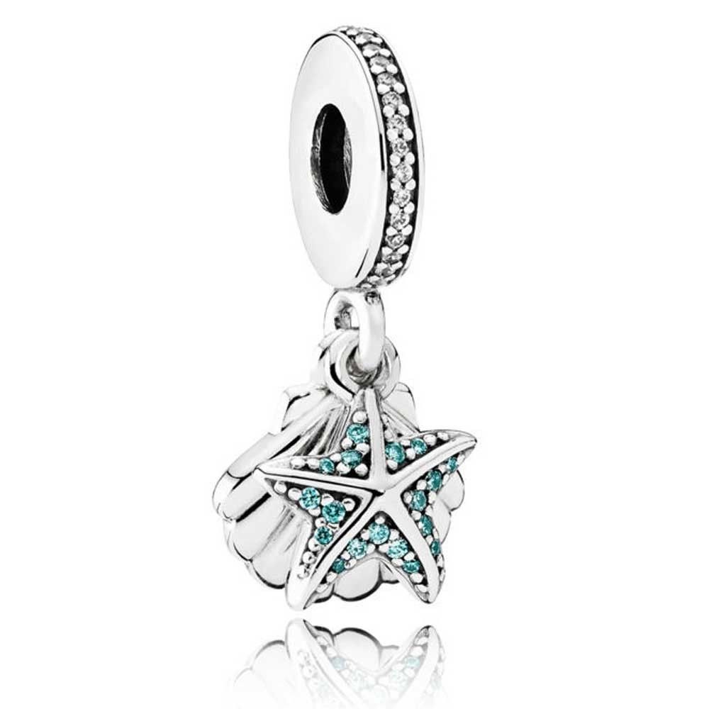 PANDORA Tropical Starfish And Seashell Dropper Summer Charm JSP0654