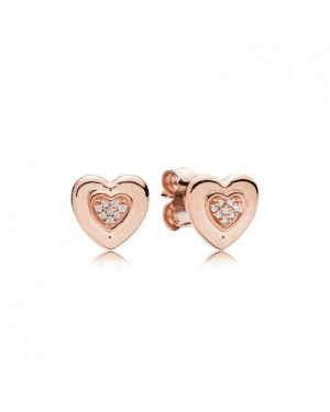Pandora Logo Heart Stud Earrings 287382CZ