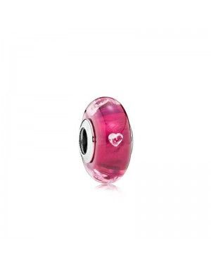 PANDORA Cerise Heart Glass Love Charm JSP0881 
