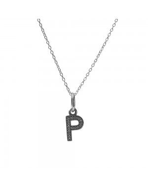 PANDORA Silver Alphabet P Alphabet Necklace JSP0117 