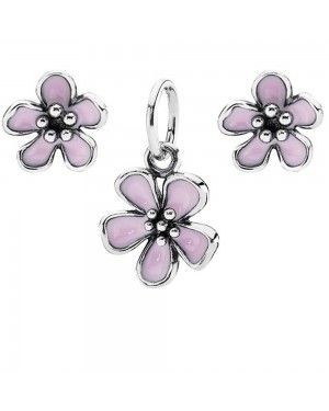 PANDORA Cherry Blossom Floral Jewellery Set JSP0198 In Silver