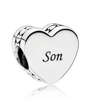 PANDORA Son Heart Family Charm JSP0031 In Sterling Silver