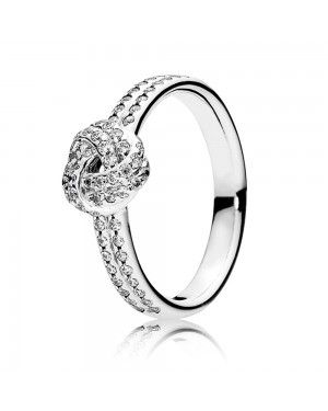 PANDORA Love Knot Ring JSP1369 With Pave CZ In Sterling Silver
