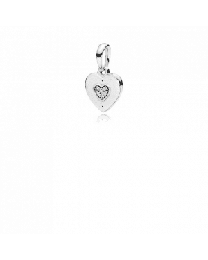 Pandora Logo Heart Necklace Pendant 397376CZ