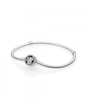Pandora Moments Silver Bracelet With Poetic Blooms Clasp 590744CZ