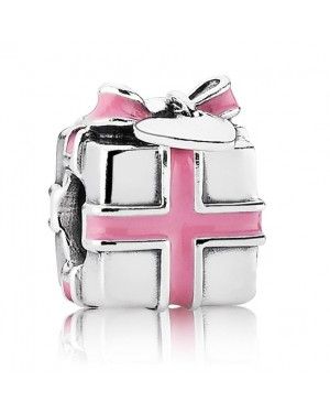 PANDORA All Wrapped Up Pink Present Christmas Charm JSP1045 In Enamel