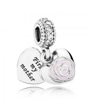 PANDORA Mothers Rose Family Charm JSP0009 With CZ In Rose